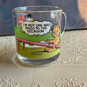 Garfield & Odie by Jim Davis Character Glass Mug Vtg 1980